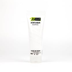 Tube de 120 ml de peinture acrylique Monali - Blanc de Titane