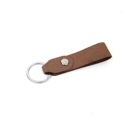 Porte clé en cuir lanière camel - Créalia