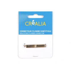 Connecteur cylindre doré à étoile pour bijoux - Créalia