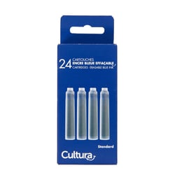Lot de 24 cartouches courtes encre bleue effaçable – Cultura