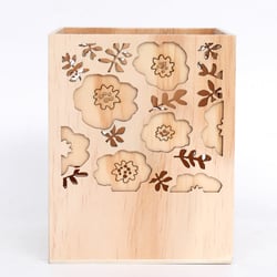 Pot en bois ajouré à personnaliser – collection blooming art - Créalia