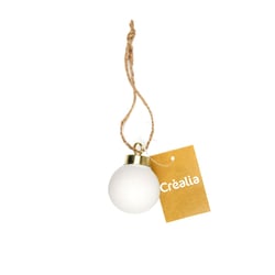Boule porcelaine Ø4,5 cm - Blanc - Collection Noël Tradition - Créalia