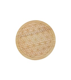 Plateau Fleur de Vie en bois - Ø20 cm