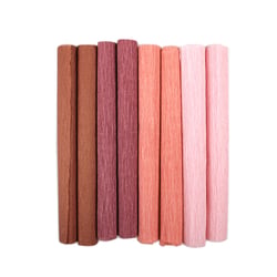Rouleaux de papier crépon x8 - 25 x 100 cm - Nude - Créalia