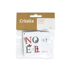 Étiquettes Noël x12 - Papier - Créalia