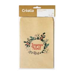 Sachets en papier x10 - Joyeux Noël - 13x18 cm - Créalia