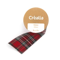 Ruban motif Tartan - 8cm x 3m - Créalia