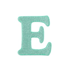 Patch lettre E thermocollant vert d'eau - Créalia