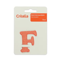 Patch lettre F thermocollant orange - Créalia