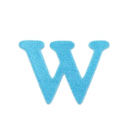 Patch lettre W thermocollant bleu ciel - Créalia