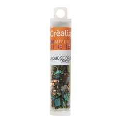 Perles Miyuki Tila - Tube 7 g - Turquoise et bronze - Créalia