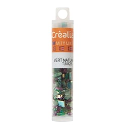 Perles Miyuki Tila - Tube 7 g - Vert nature - Créalia