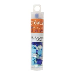 Perles Miyuki Tila - Tube 7 g - Bleu - Créalia
