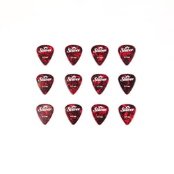 12 médiators celluloïd - 0,71mm - Rouge - Shiver