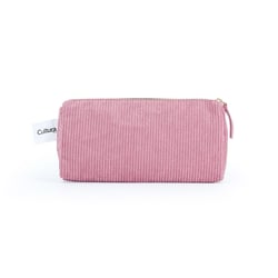 Trousse 1 compartiment Cultura - Velours vieux rose
