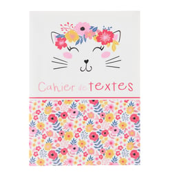 Cahier de texte scolaire 2024/2025 Cultura – 15x 21 cm – Chat flowers