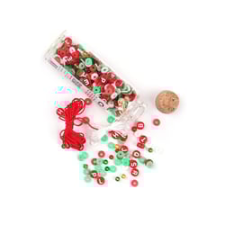 Mini kit perles heishi et pampilles - Rouge - Créalia
