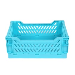 Caissette de rangement pliable S - 16,6 x 10 x 25 cm - Bleu sarcelle - Cultura