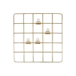 Grille pêle-mêle - 35 x 35 cm - Doré - Cultura