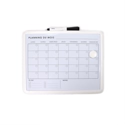 Tableau blanc magnétique - Planner mensuel - 27,9 x 35,5 cm - Cultura