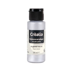 Flacon de peinture acrylique Créalia - 59 ml - Argent nacré