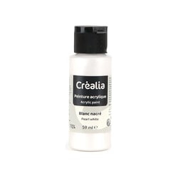 Flacon de peinture acrylique Créalia - 59 ml - Blanc nacré