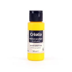 Flacon de peinture acrylique Créalia - 59 ml - Jaune soleil mat