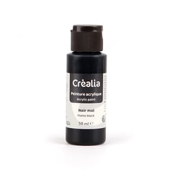 Flacon de peinture acrylique Créalia - 59 ml - Noir mat