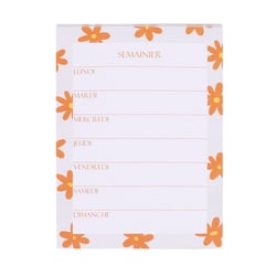 Bloc planning semaine – 10,5 x 14,6 cm - Floral rétro – Cultura