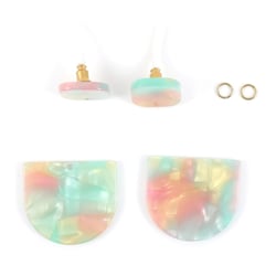 Kit boucles d'oreilles - Vert - Acier inoxydable - Créalia