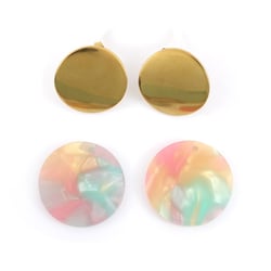 Kit boucles d'oreilles - Vert d'eau - Acier inoxydable - Créalia