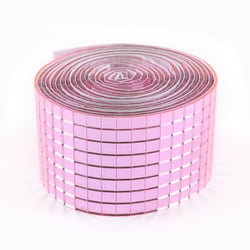 Mosaïques miroirs adhésives x2 - Rose clair - 100 cm - Créalia