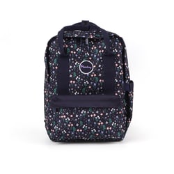 Sac de cours Cultura - Fleuri noir - 2 compartiments