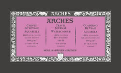 Carnet spiralé Canson - Arches® Aquarelle - Papier blanc naturel 300 g/m²  à grain satiné - 15 x 25 cm
