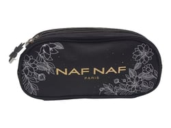 Trousse ronde 2 compartiments La Plume Dorée - Noir - Naf Naf