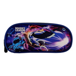 Trousse rectangulaire 2 compartiments La Plume Dorée - Bleu - Rocket League