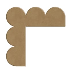 Coin corolle fin Gomille - 9.1x3cm