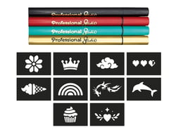 Lot de 4 feutres tattoos - doré - Buki