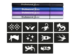 Lot de 4 feutres tattoos - Argent - Buki