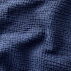 Coupon de tissu en double gaze unie - 100 x 130 cm - indigo - Domotex
