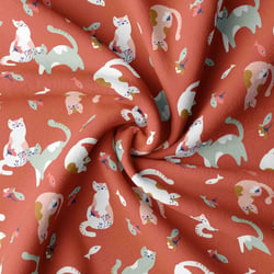 Coupon de tissu en coton imprimé - 100 x 150 cm - rouge - Domotex