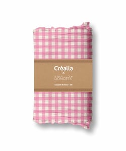 Tissu en double gaze de coton Domotex - 200 x 125 cm - Vichy blanc cassé
