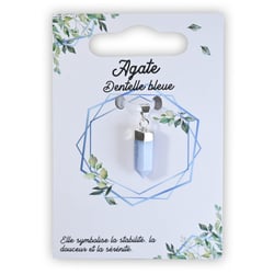 Pendentif en plaqué argent - Bitermine - Agate veine bleue