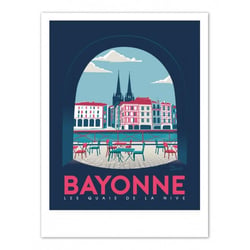 Affiche 50x70 "bayonne quai de nive"