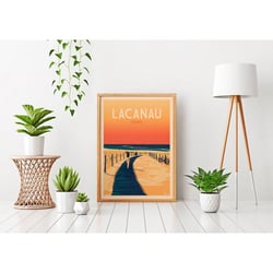 Affiche 50x70 « LACANAU,La plage »