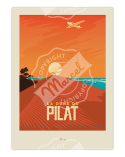 Affiche Bassin d'Arcachon "Dune du Pilat" - 30 x 40 cm 