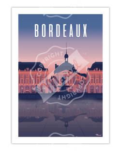 Affiche Bordeaux "Place de la Bourse By Night" - 30 x 40 cm 