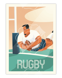 Affiche Le Rugby - 30 x 40 cm 