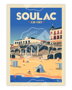Affiche Soulac "Le Ponton" - 30 x 40 cm 