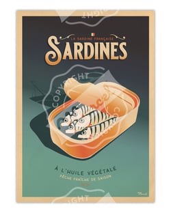 Affiche Les sardines - 50 x 70 cm